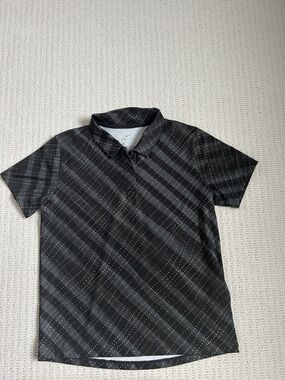 Nike Junior Black Patterned Golf Polo Shirt